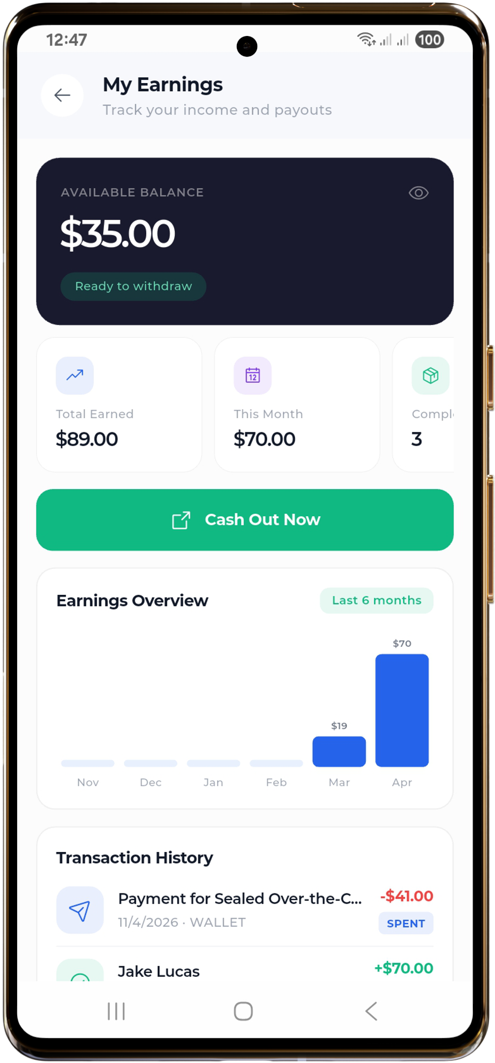 Earnings & Wallet